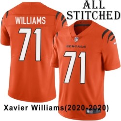 Orange Embroidered Xavier Williams Cincinnati Bengals #71 Stitched Jersey
