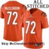 Orange Embroidered Skip McClendon Cincinnati Bengals #72 Stitched Jersey