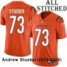 Orange Embroidered Andrew Stueber Cincinnati Bengals #73 Stitched Jersey