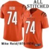 Orange Embroidered Mike Reid Cincinnati Bengals #74 Stitched Jersey