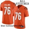 Orange Embroidered Glen Collins Cincinnati Bengals #76 Stitched Jersey