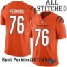 Orange Embroidered Kent Perkins Cincinnati Bengals #76 Stitched Jersey