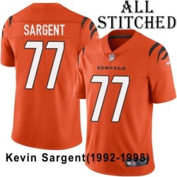 Orange Embroidered Kevin Sargent Cincinnati Bengals #77 Stitched Jersey