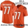 Orange Embroidered Andrew Whitworth Cincinnati Bengals #77 Stitched Jersey