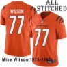 Orange Embroidered Mike Wilson Cincinnati Bengals #77 Stitched Jersey