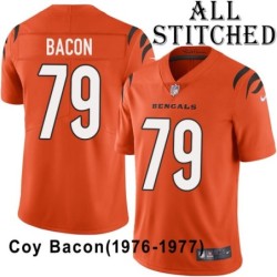 Orange Embroidered Coy Bacon Cincinnati Bengals #79 Stitched Jersey