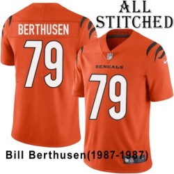 Orange Embroidered Bill Berthusen Cincinnati Bengals #79 Stitched Jersey
