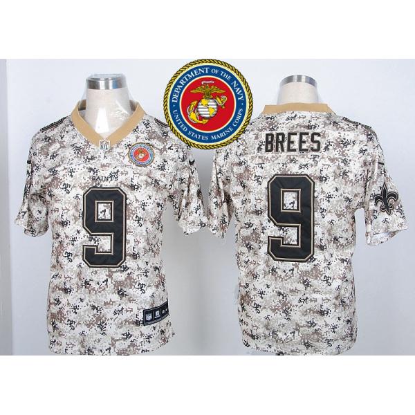 New Orleans #9 Drew Brees Desert Digital Camo football jersey on ...