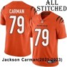 Orange Embroidered Jackson Carman Cincinnati Bengals #79 Stitched Jersey