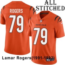 Orange Embroidered Lamar Rogers Cincinnati Bengals #79 Stitched Jersey