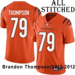 Orange Embroidered Brandon Thompson Cincinnati Bengals #79 Stitched Jersey