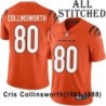 Orange Embroidered Cris Collinsworth Cincinnati Bengals #80 Stitched Jersey