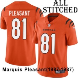 Orange Embroidered Marquis Pleasant Cincinnati Bengals #81 Stitched Jersey