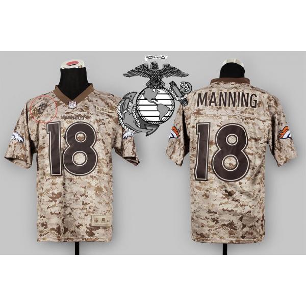 Denver #18 Peyton Manning Desert Digital Camo football jersey on ...