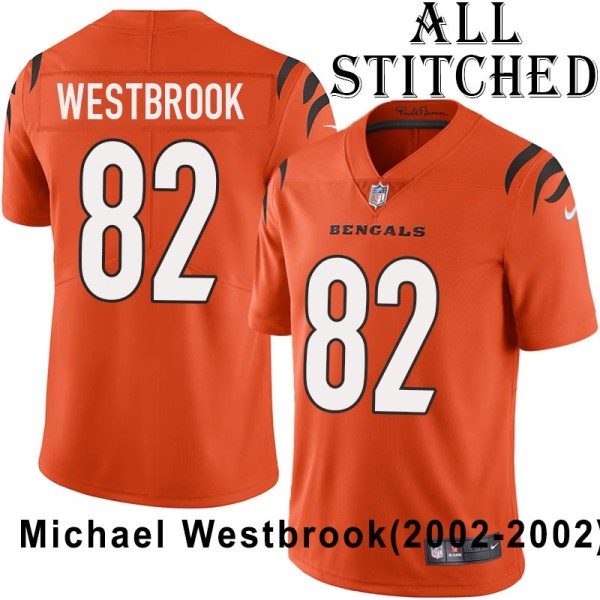 Orange Embroidered Michael Westbrook Cincinnati Bengals #82 Stitched Jersey