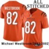 Orange Embroidered Michael Westbrook Cincinnati Bengals #82 Stitched Jersey