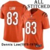 Orange Embroidered Dennis Law Cincinnati Bengals #83 Stitched Jersey