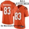 Orange Embroidered Ed Marshall Cincinnati Bengals #83 Stitched Jersey