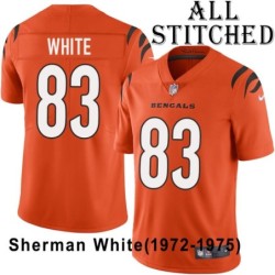 Orange Embroidered Sherman White Cincinnati Bengals #83 Stitched Jersey