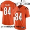 Orange Embroidered Don Bass Cincinnati Bengals #84 Stitched Jersey