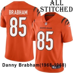 Orange Embroidered Danny Brabham Cincinnati Bengals #85 Stitched Jersey