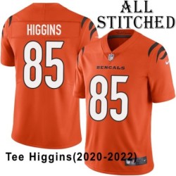 Orange Embroidered Tee Higgins Cincinnati Bengals #85 Stitched Jersey