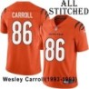Orange Embroidered Wesley Carroll Cincinnati Bengals #86 Stitched Jersey