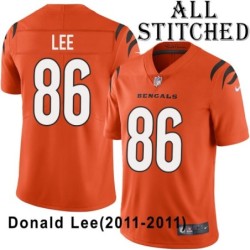 Orange Embroidered Donald Lee Cincinnati Bengals #86 Stitched Jersey