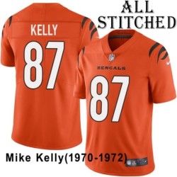 Orange Embroidered Mike Kelly Cincinnati Bengals #87 Stitched Jersey