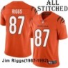 Orange Embroidered Jim Riggs Cincinnati Bengals #87 Stitched Jersey