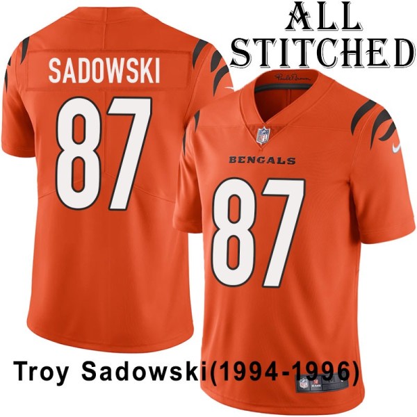 Orange Embroidered Troy Sadowski Cincinnati Bengals #87 Stitched Jersey