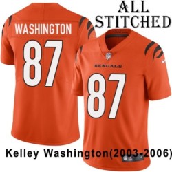 Orange Embroidered Kelley Washington Cincinnati Bengals #87 Stitched Jersey