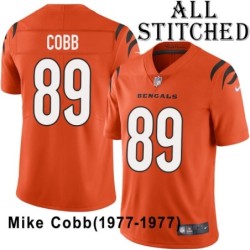 Orange Embroidered Mike Cobb Cincinnati Bengals #89 Stitched Jersey