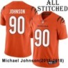 Orange Embroidered Michael Johnson Cincinnati Bengals #90 Stitched Jersey