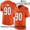 Orange Embroidered Emanuel King Cincinnati Bengals #90 Stitched Jersey