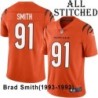 Orange Embroidered Brad Smith Cincinnati Bengals #91 Stitched Jersey