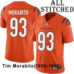 Orange Embroidered Tim Morabito Cincinnati Bengals #93 Stitched Jersey