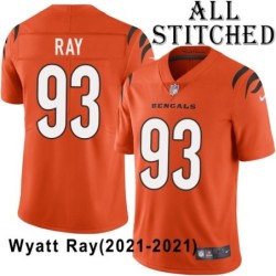 Orange Embroidered Wyatt Ray Cincinnati Bengals #93 Stitched Jersey