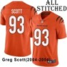 Orange Embroidered Greg Scott Cincinnati Bengals #93 Stitched Jersey