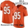 Orange Embroidered Roosevelt Nix Cincinnati Bengals #95 Stitched Jersey