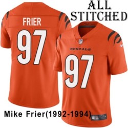Orange Embroidered Mike Frier Cincinnati Bengals #97 Stitched Jersey