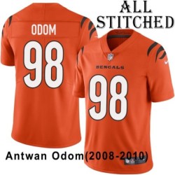 Orange Embroidered Antwan Odom Cincinnati Bengals #98 Stitched Jersey
