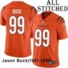 Orange Embroidered Jason Buck Cincinnati Bengals #99 Stitched Jersey