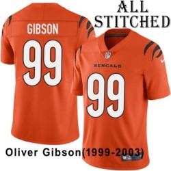 Orange Embroidered Oliver Gibson Cincinnati Bengals #99 Stitched Jersey