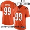 Orange Embroidered Oliver Gibson Cincinnati Bengals #99 Stitched Jersey