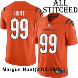 Orange Embroidered Margus Hunt Cincinnati Bengals #99 Stitched Jersey