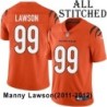 Orange Embroidered Manny Lawson Cincinnati Bengals #99 Stitched Jersey