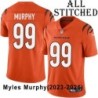 Orange Embroidered Myles Murphy Cincinnati Bengals #99 Stitched Jersey