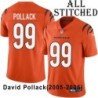Orange Embroidered David Pollack Cincinnati Bengals #99 Stitched Jersey