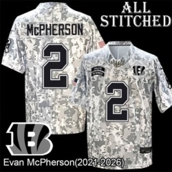 Camo Embroidered Evan McPherson Cincinnati Bengals #2 Stitched Jersey